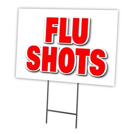 Signmission Flu Shots Yard Sign & Stake outdoor plastic coroplast window, C-1824 Flu Shots C-1824 Flu Shots